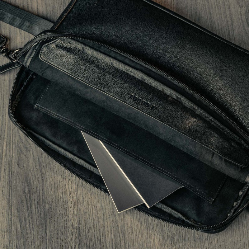 TORRO Laptop Bag â€“ Genuine Leather Messenger Bag Compatible with 13 inch / 14 inch Laptop or MacBook (Black) - Image 5